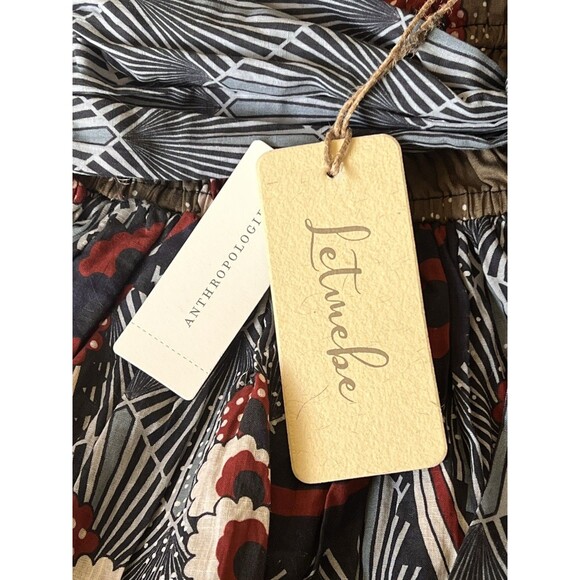 Anthropologie LET ME BE Floral Abstract Belted A-Line Mini Skirt Boho XS NWT - Picture 8 of 10